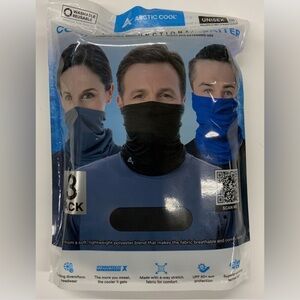 Cooling Face Mask Cover/Gaiter 3Pk Spray Sock Neck Cool Protector Cap Scarf Hood